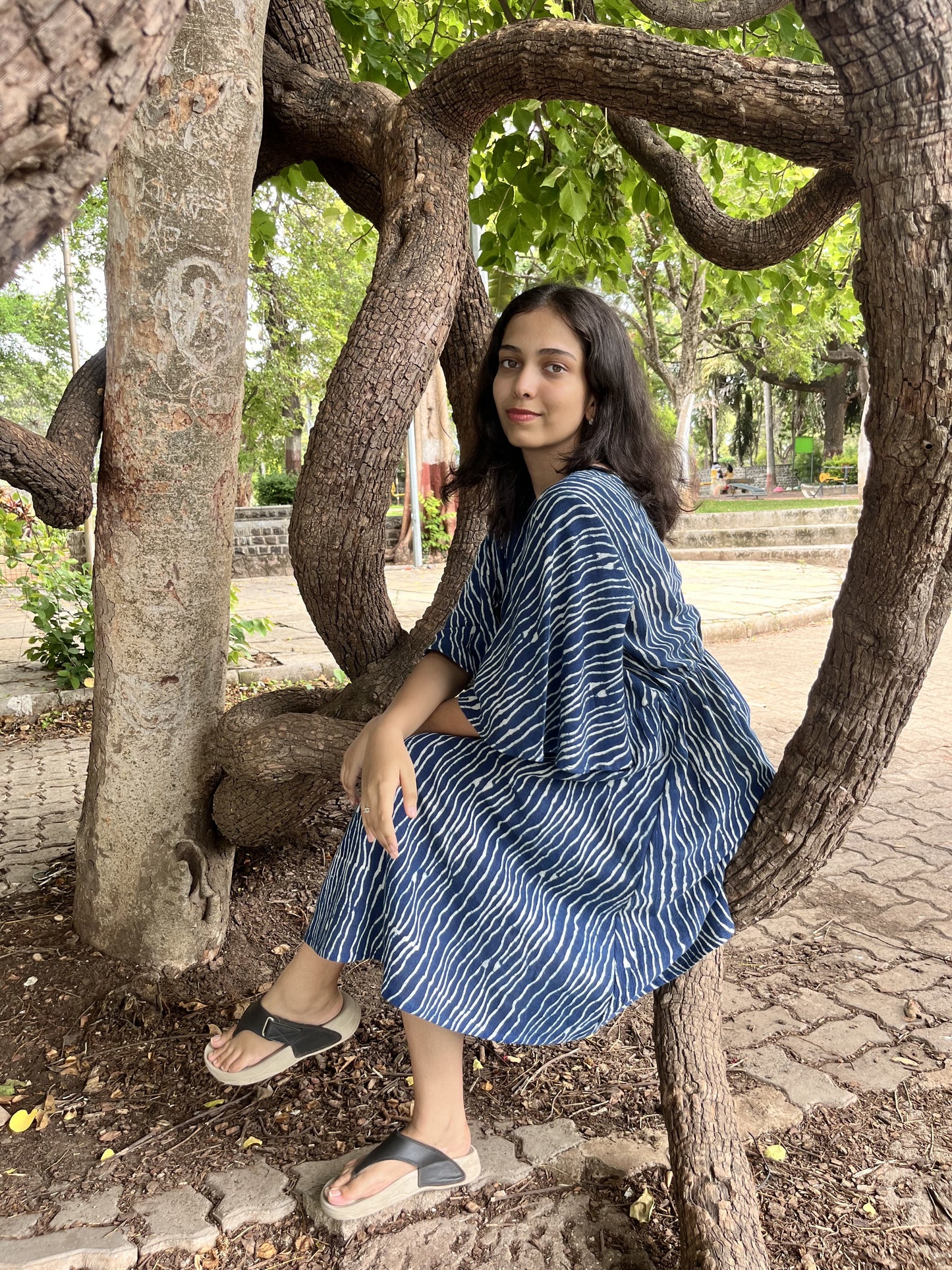 Indigo Waves Dress