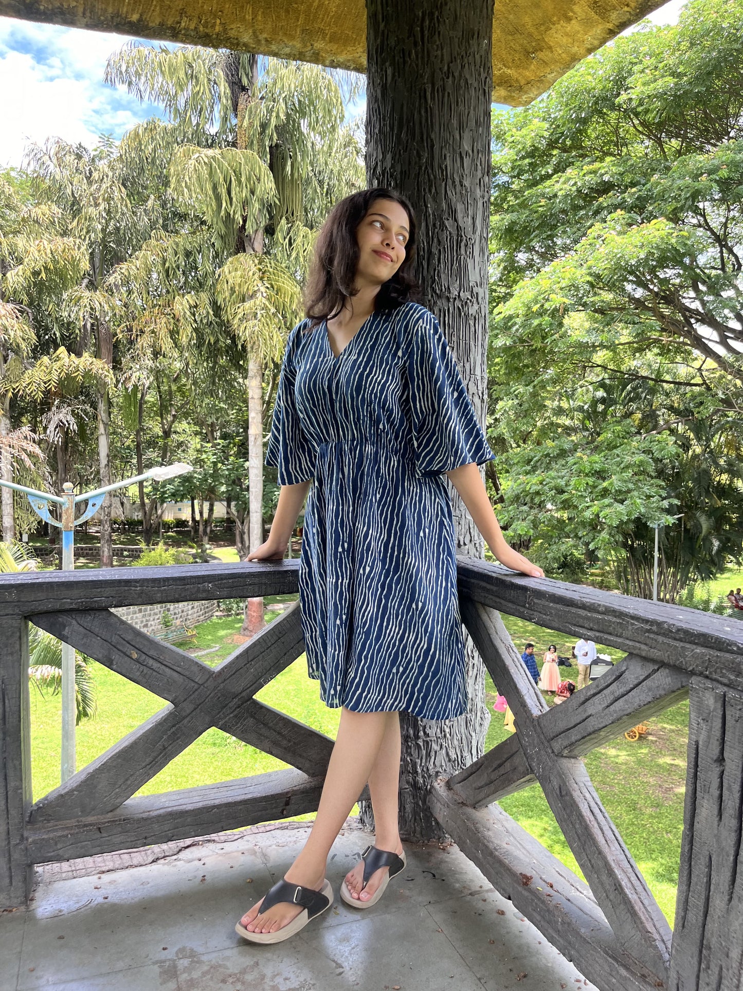 Indigo Waves Dress