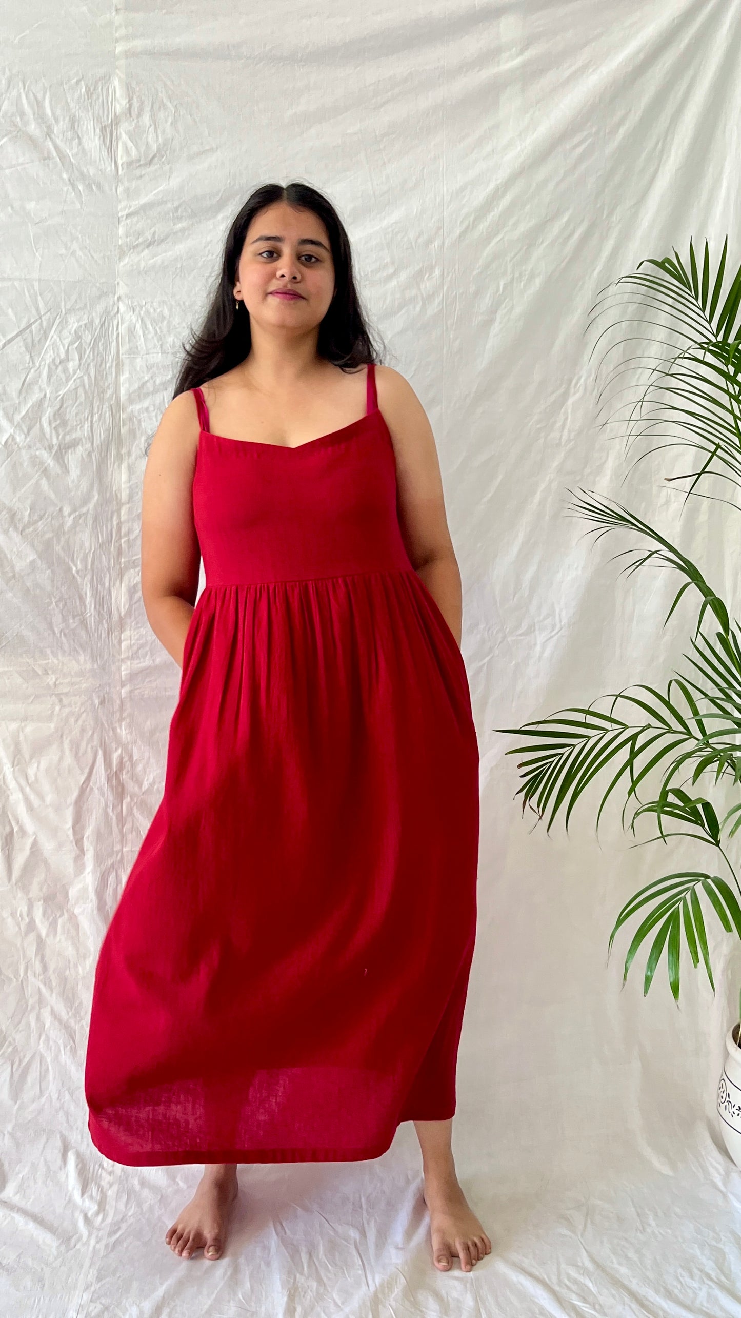 Crimson Breeze Slip Dress