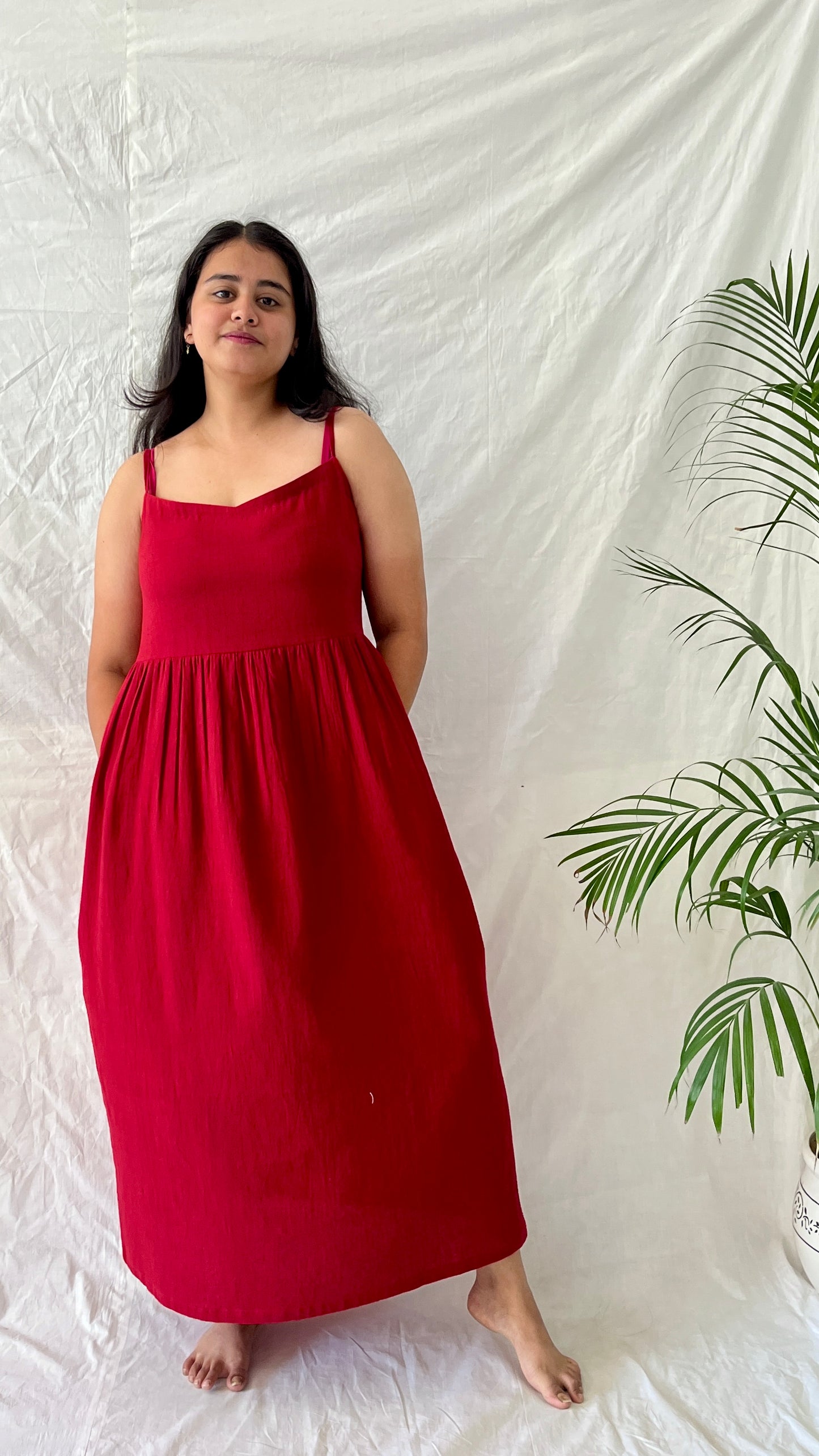 Crimson Breeze Slip Dress