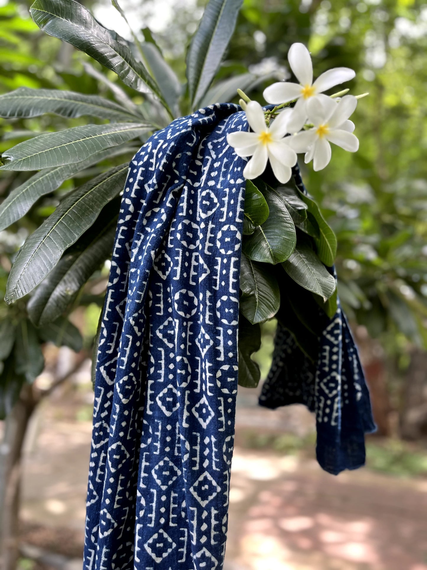 Indigo Elegance Yoke Dress