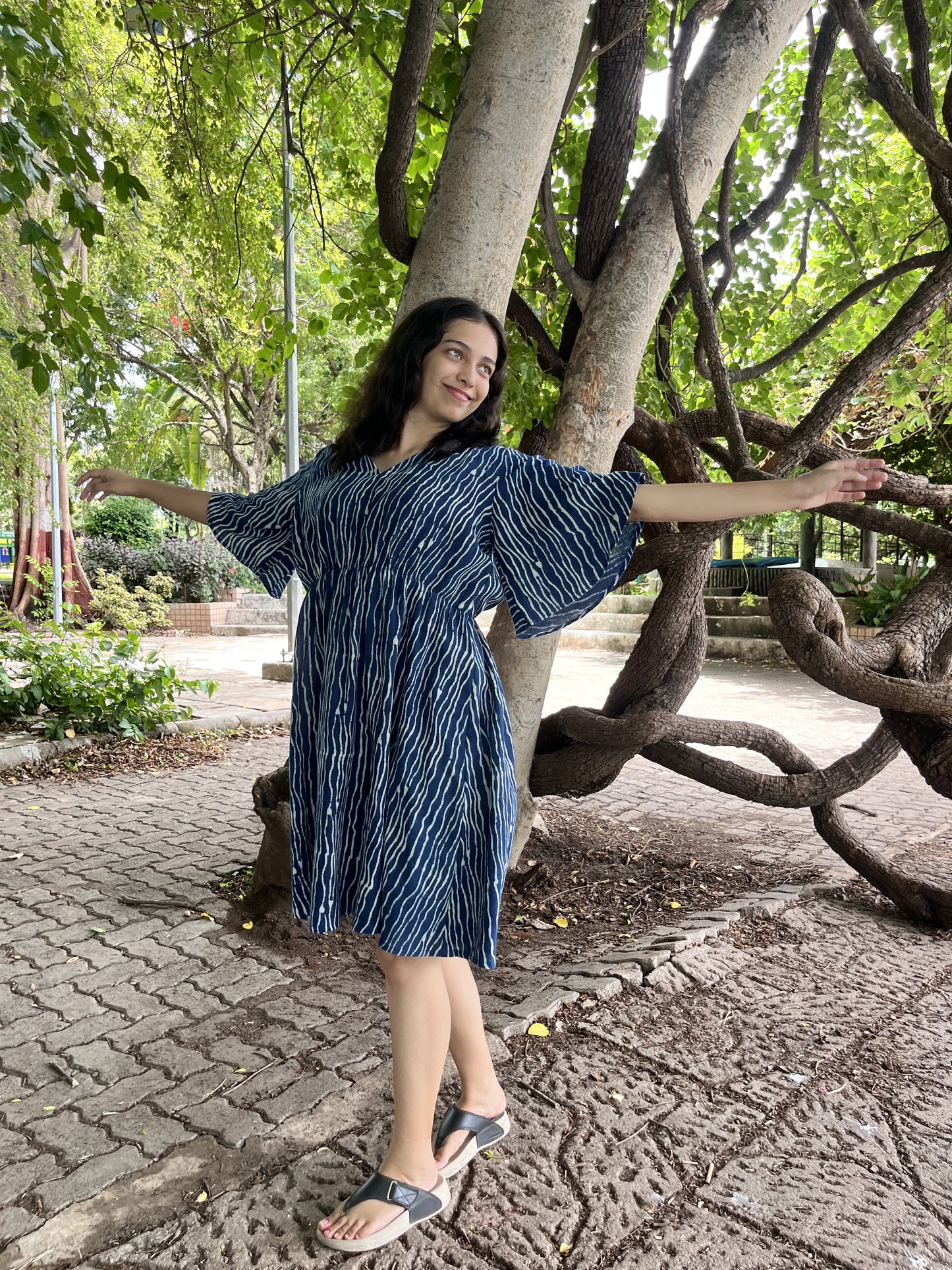 Indigo Waves Dress