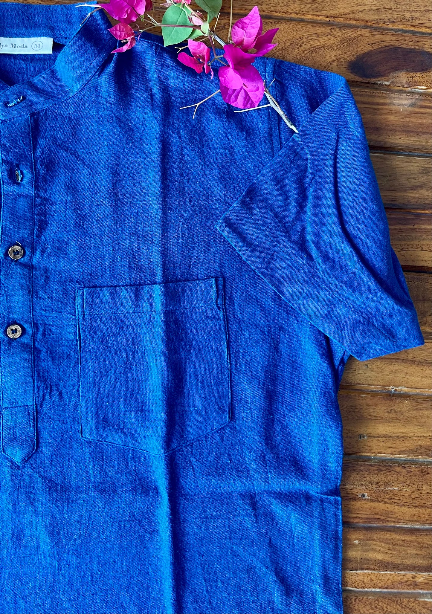 Indigo Horizon Half Sleeve Kala Cotton Shirt