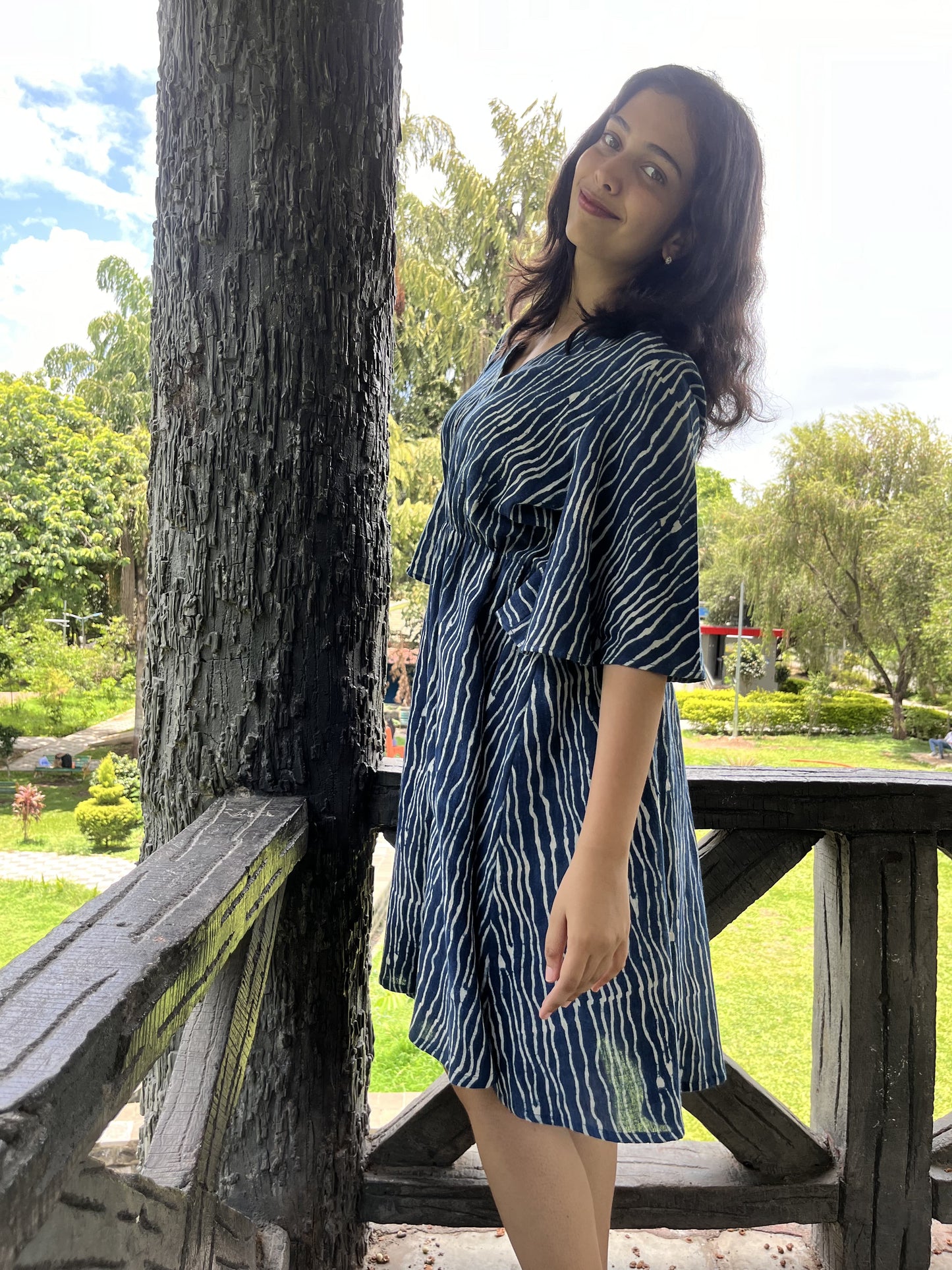 Indigo Waves Dress