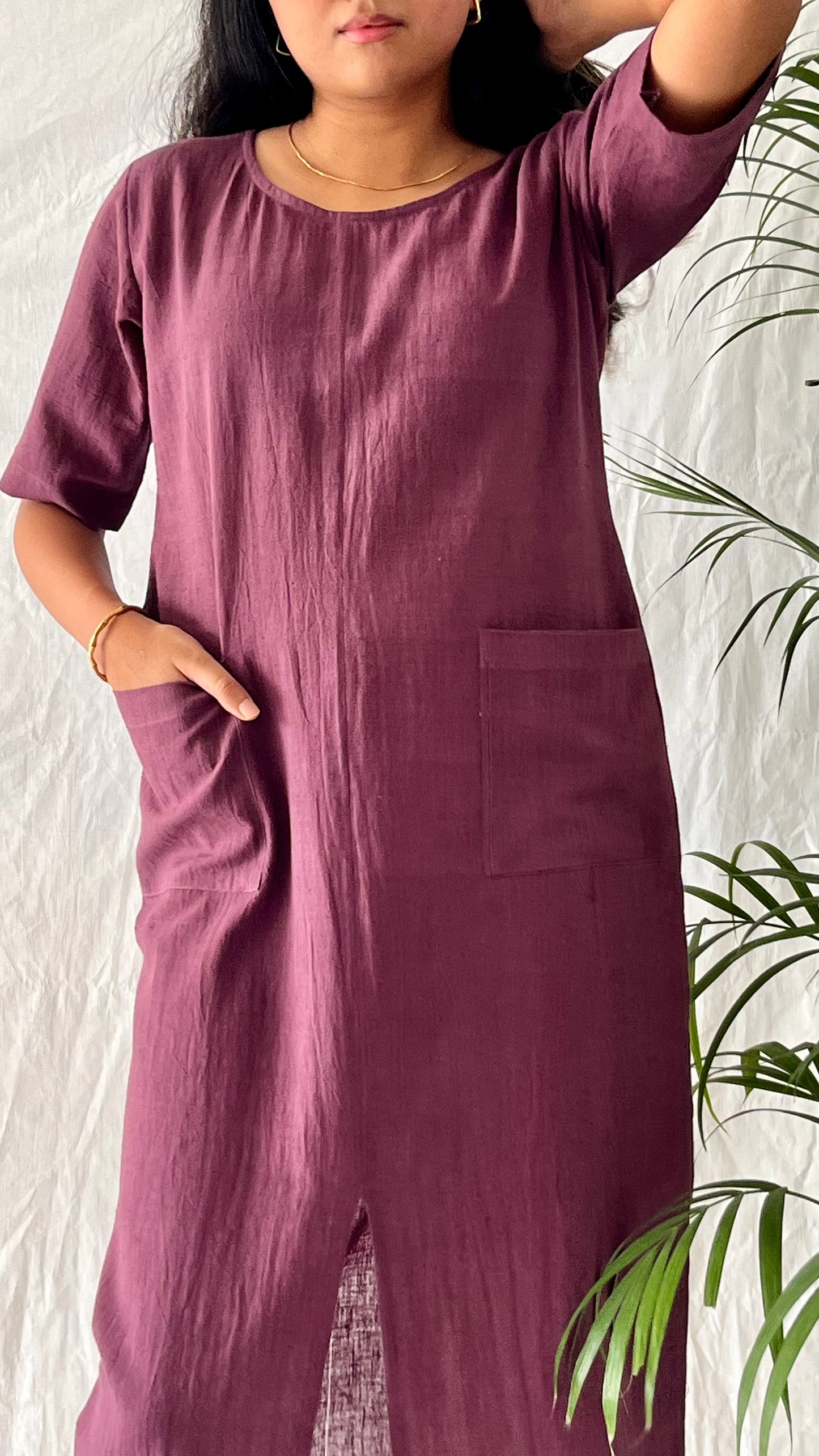 Pure Mauve Pocket Dress