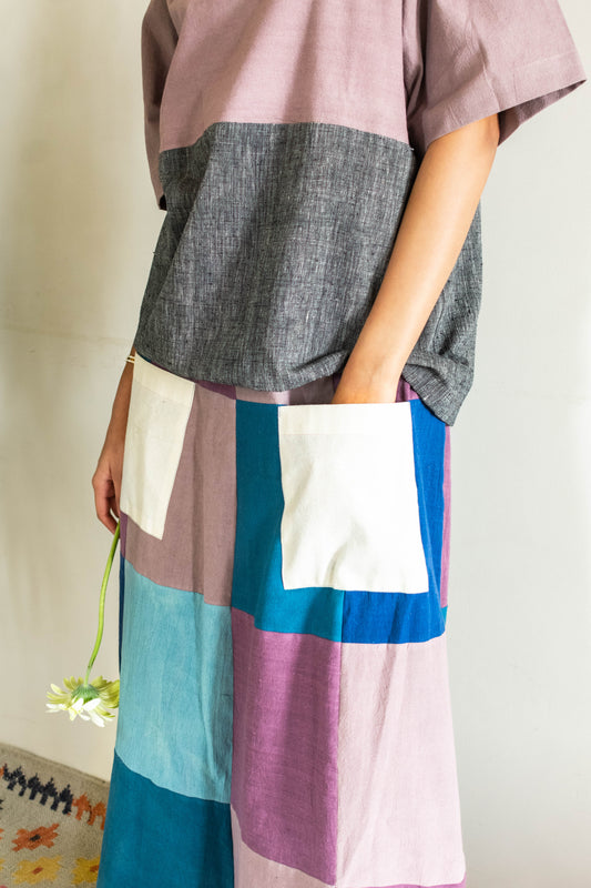 Mosaic Maxi Skirt with Pockets
