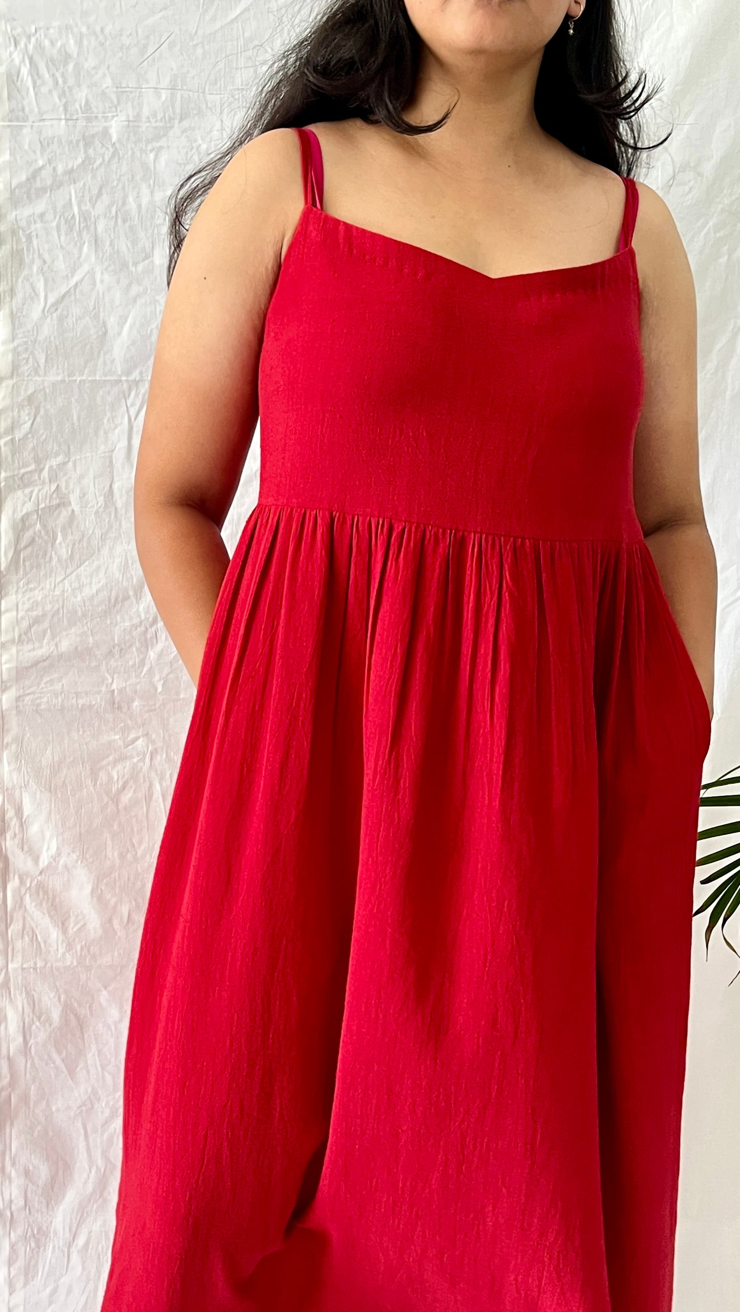 Crimson Breeze Slip Dress