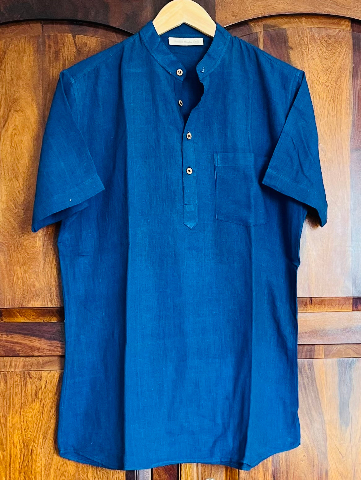 Indigo Horizon Half Sleeve Kala Cotton Shirt