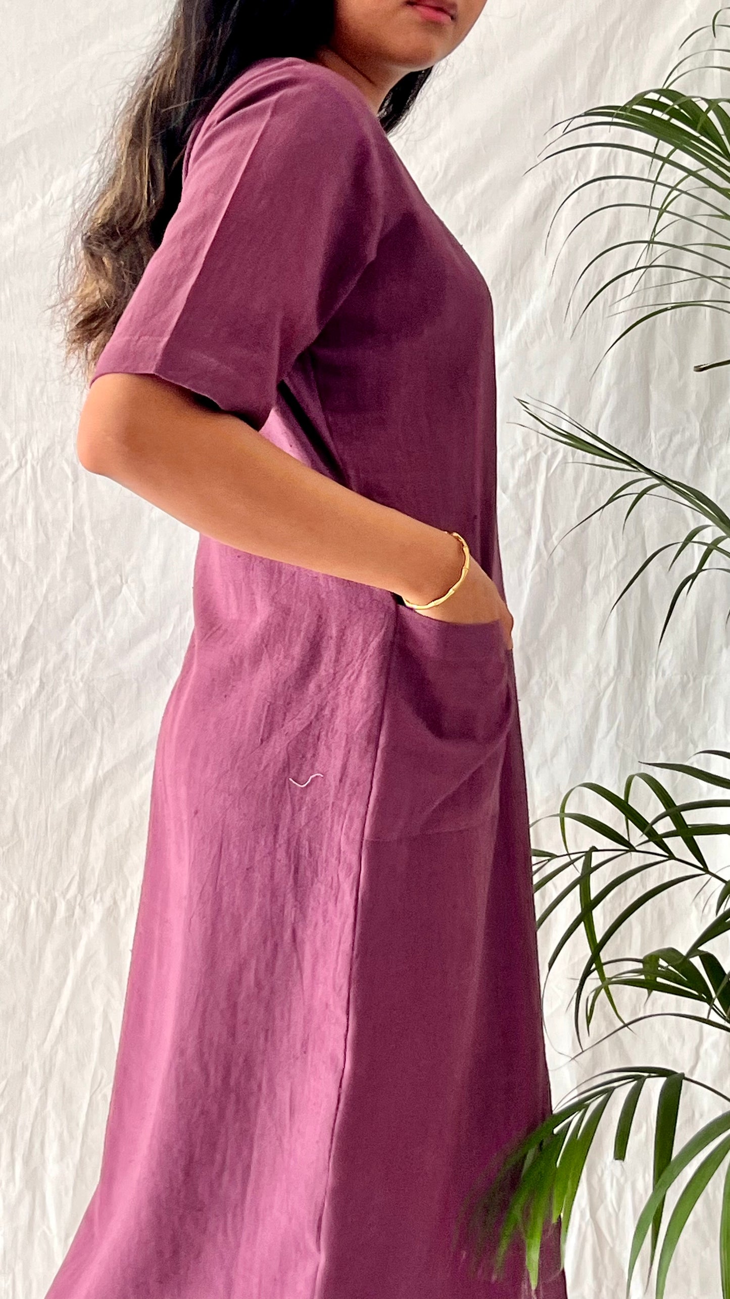 Pure Mauve Pocket Dress