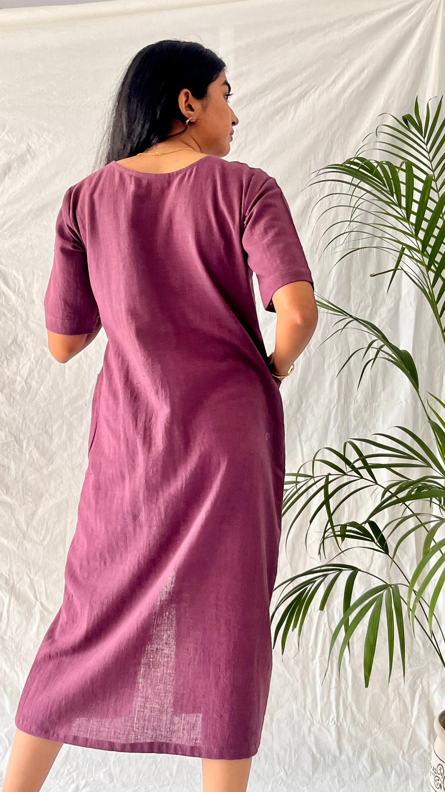 Pure Mauve Pocket Dress