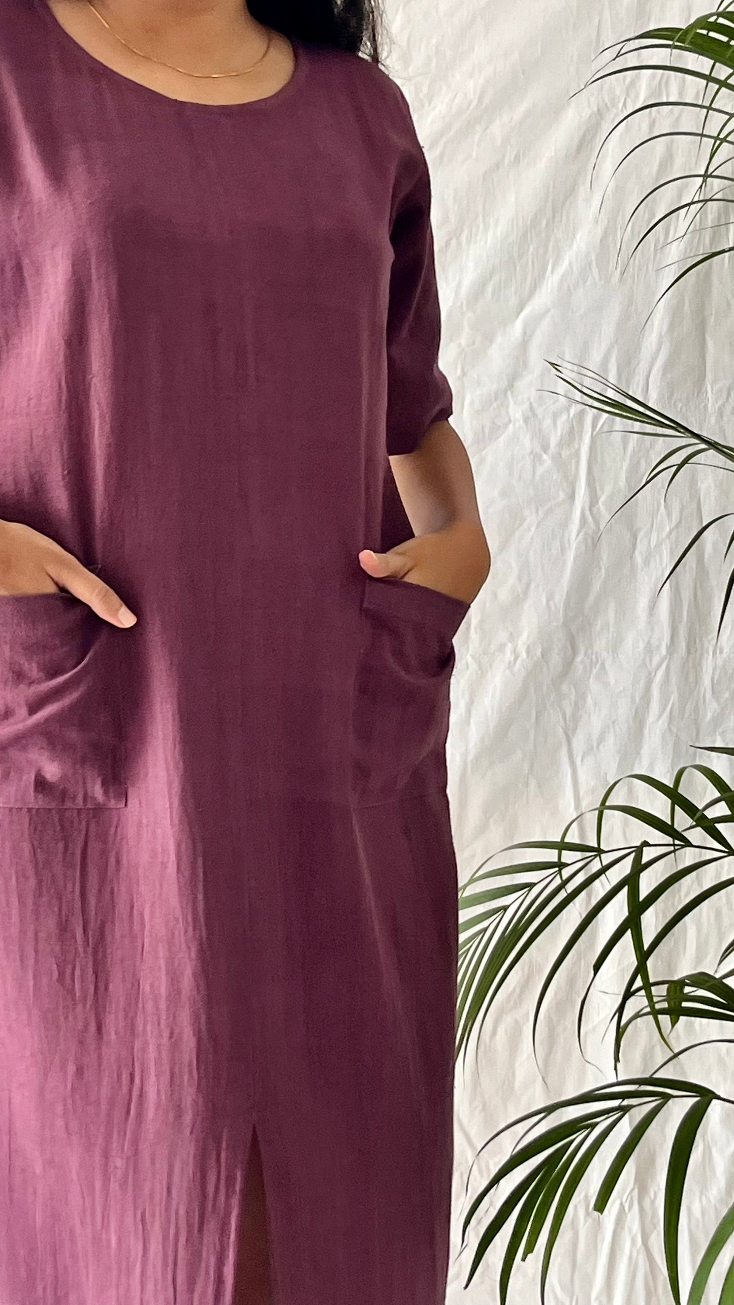 Pure Mauve Pocket Dress