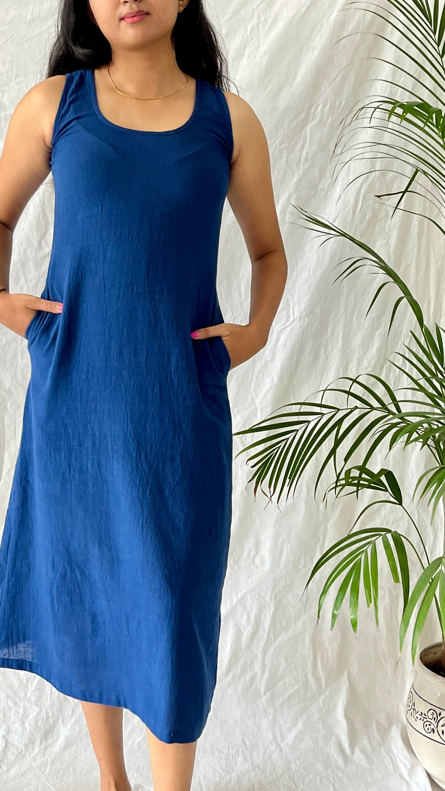 Indigo Breeze Sleeveless Dress