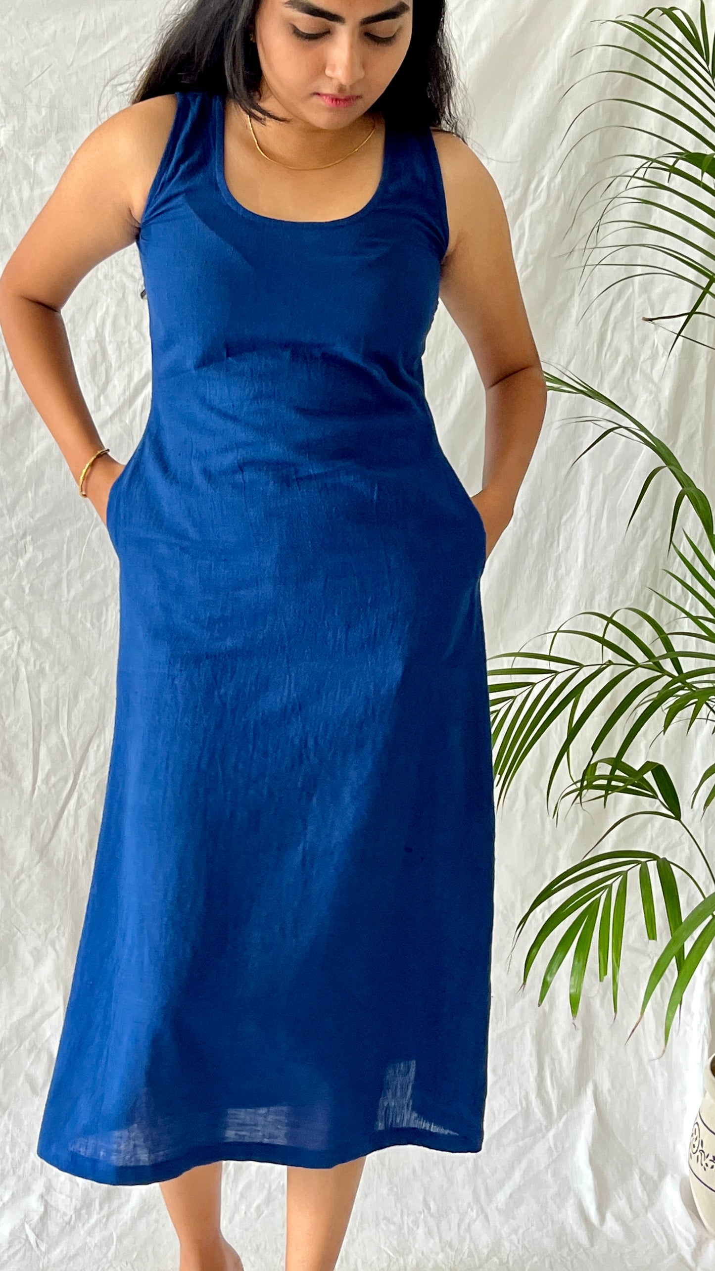 Indigo Breeze Sleeveless Dress