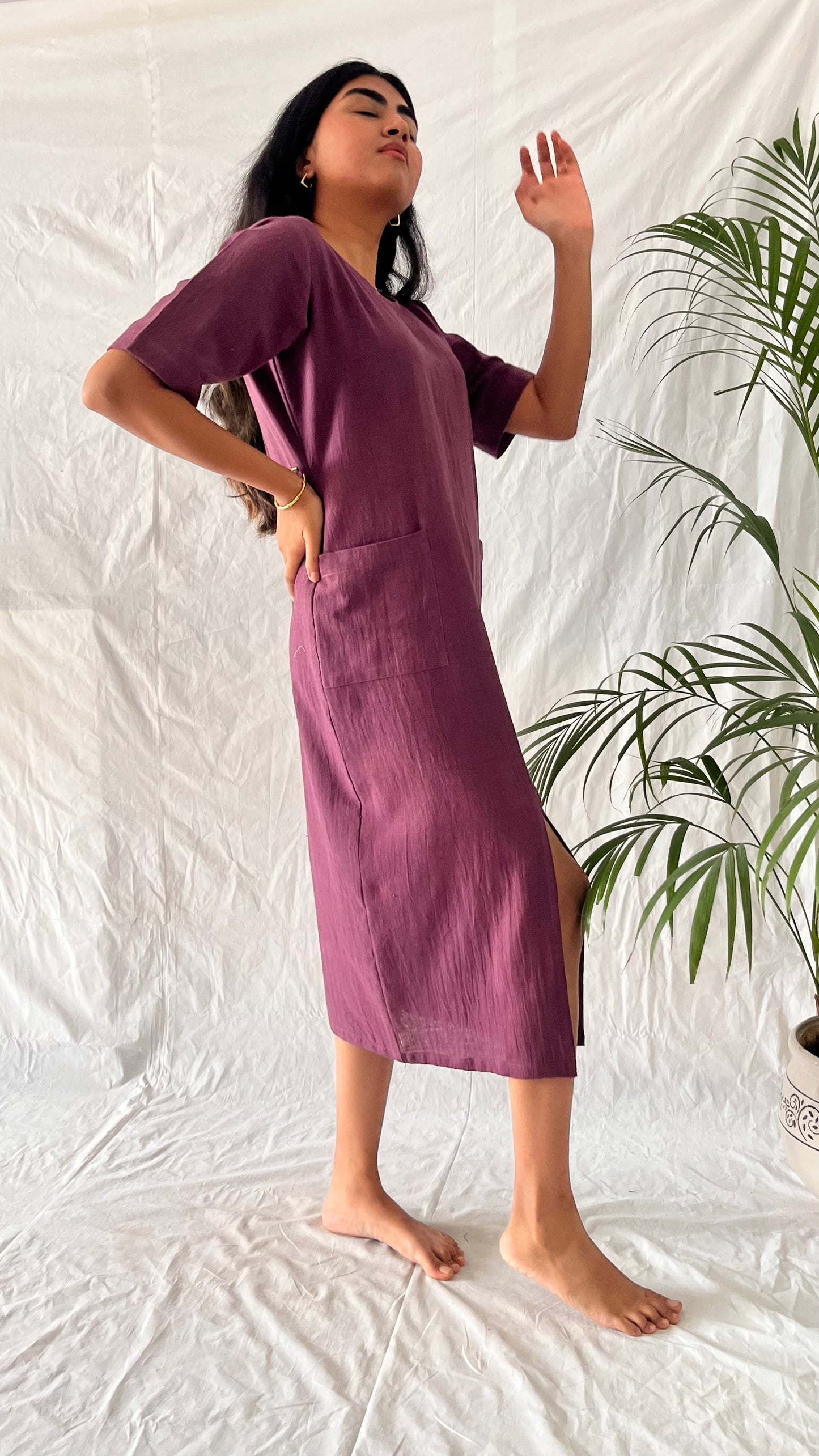 Pure Mauve Pocket Dress