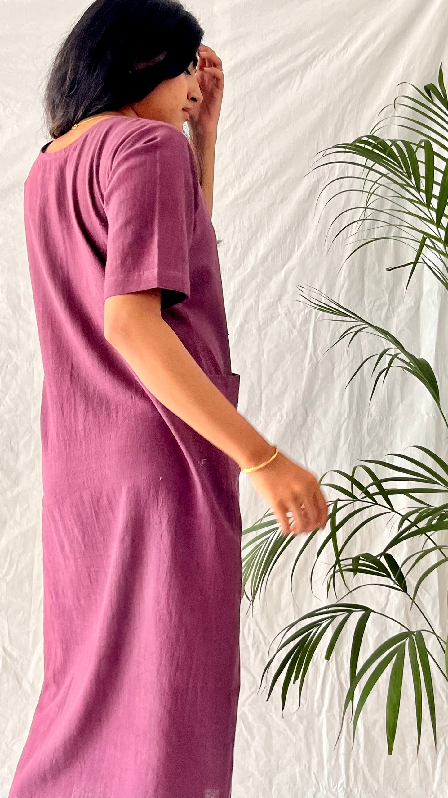 Pure Mauve Pocket Dress